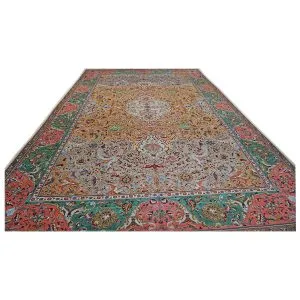 Vintage Persian Tabriz 11x17 Multi Color Handmade Area Rug