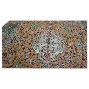 Vintage Persian Tabriz 11x17 Multi Color Handmade Area Rug