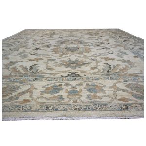 Persian Sultanabad 9x11 Ivory & Light Blue Area Rug — Tan | Ashly Fine Rugs Houston TX