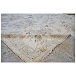 Persian Sultanabad 9x11 Ivory & Light Blue Area Rug — Tan | Ashly Fine Rugs Houston TX