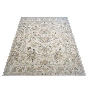 Persian Sultanabad 9x11 Ivory & Light Blue Area Rug — Tan | Ashly Fine Rugs Houston TX