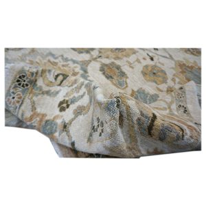 Persian Sultanabad 9x12 Ivory and Blue Handmade Area Rug