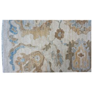Persian Sultanabad 10x14 ivory tan brown blue handmade area rug