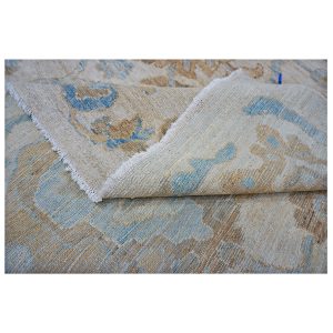 Persian Sultanabad 10x14 ivory tan brown blue handmade area rug