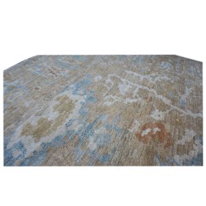 Persian Sultanabad 9x12 brown ivory blue handmade area rug houston texas