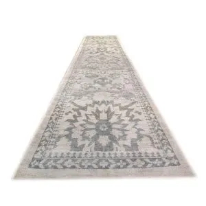 Sultanabad Master 3x14 Light Grey & Slate Hall Runner #1141911