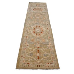 Sultanabad Master 3x12 Khaki, Slate, & Rust Hall Runner — Rust | Ashly Fine Rugs Houston TX