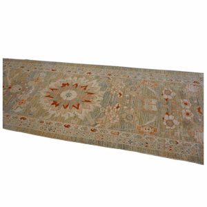 Sultanabad Master 3x12 Khaki, Slate, & Rust Hall Runner — Rust | Ashly Fine Rugs Houston TX
