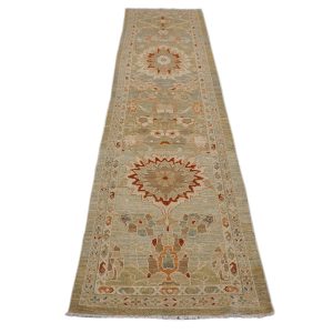 Sultanabad Master 3x12 Khaki, Slate, & Rust Hall Runner — Rust | Ashly Fine Rugs Houston TX