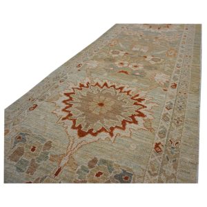 Sultanabad Master 3x12 Khaki, Slate, & Rust Hall Runner — Rust | Ashly Fine Rugs Houston TX
