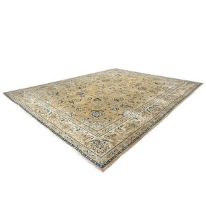 tan ivory blue antique persian tabriz 10x12 handmade living room area rug houston texas