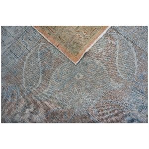 brown green ivory antique distressed persian tabriz 10x14 handmade area rug houston texas