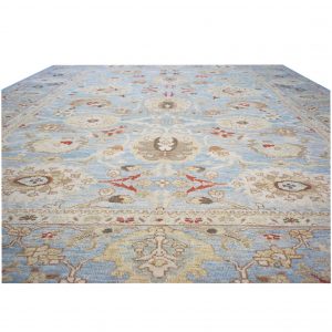 blue tan ivory persian sultanabad 9x12 handmade area rug houston texas