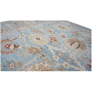blue tan ivory persian sultanabad 9x12 handmade area rug houston texas