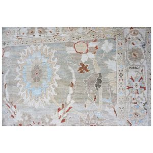 Persian Sultanabad 8x8 Square Tan, Blue, & Ivory Area Rug — Slate | Ashly Fine Rugs Houston TX