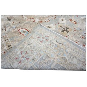 Persian Sultanabad 8x8 Square Tan, Blue, & Ivory Area Rug — Slate | Ashly Fine Rugs Houston TX
