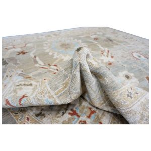 Persian Sultanabad 8x8 Square Tan, Blue, & Ivory Area Rug — Slate | Ashly Fine Rugs Houston TX
