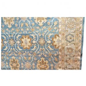 Sultanabad Master 10x14 Blue & Gold Handmade Area Rug — Tan | Ashly Fine Rugs Houston TX