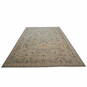 Sultanabad 9x12 Light Green Handmade Area Rug