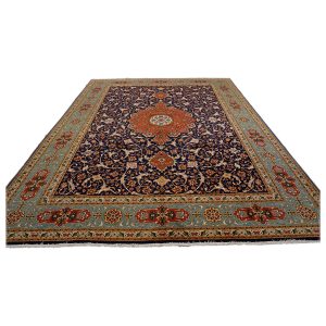 Vintage Persian Tabriz 10X13 Navy Area Rug — Navy | Ashly Fine Rugs Houston TX