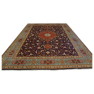 Vintage Persian Tabriz 10X13 Navy Area Rug — Navy | Ashly Fine Rugs Houston TX