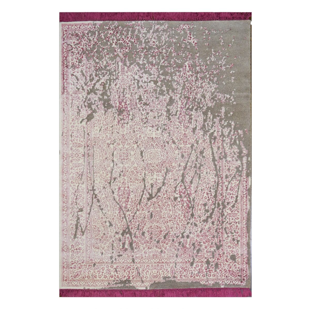 Nepalese Modern Wool & Silk 4X6 Pink Area Rug — Modern | Ashly Fine Rugs Houston TX