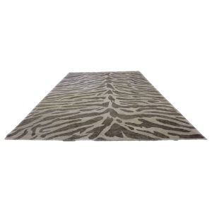 Nepalese Modern Wool & Silk 10X14 Zebra Print Area Rug — Modern | Ashly Fine Rugs Houston TX