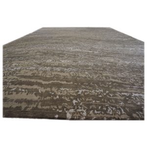 Indian Modern Wool & Silk 10X14 Tan Area Rug — Modern | Ashly Fine Rugs Houston TX