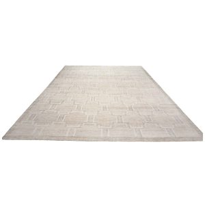 beige ivory grey modern silk 12x15 handmade area rug