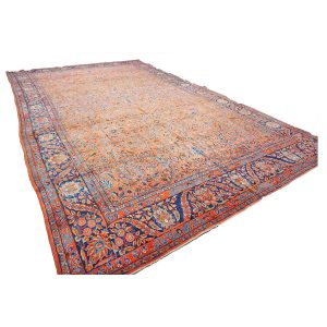 Antique Persian Manchester Kashan 10X17 Salmon Area Rug — 11x16 | Ashly Fine Rugs Houston TX