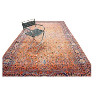 Antique Persian Manchester Kashan 10X17 Salmon Area Rug — 11x16 | Ashly Fine Rugs Houston TX