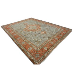 Antique Persian Tabriz 10X13 Grey & Orange Area Rug — Rust | Ashly Fine Rugs Houston TX