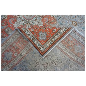 Antique Persian Tabriz 10X13 Grey & Orange Area Rug — Rust | Ashly Fine Rugs Houston TX