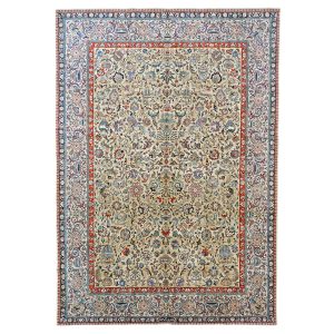 Antique Persian Tabriz 10X14 Gold & Taupe Handmade Area Rug
