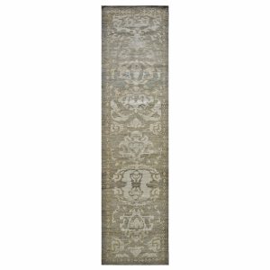 21st Century Sultanabad Gray & Ivory Wool 3x12 Transitional Hall Runner