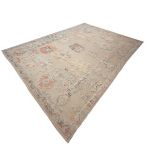Turkish Oushak Kilim 10x14 beige tan blue handmade area rug houston