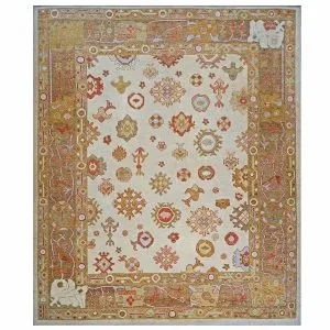 yellow ivory rust turkish oushak 9x12 handmade area rug