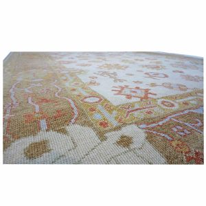 yellow ivory rust turkish oushak 9x12 handmade area rug