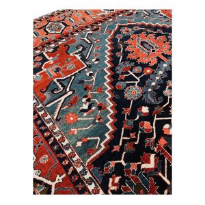 Persian Serapi 13x19 Navy Blue and Rust Oversized Rug — Navy | Ashly Fine Rugs Houston TX