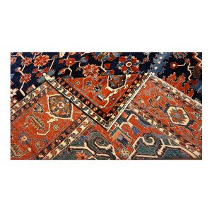 Persian Serapi 13x19 Navy Blue and Rust Oversized Rug — Navy | Ashly Fine Rugs Houston TX