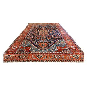 Persian Serapi 13x19 Navy Blue and Rust Oversized Rug — Navy | Ashly Fine Rugs Houston TX