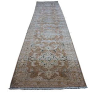 Persian Tabriz 3x16 Tan, Brown, & Green Hall Runner Rug — Tan | Ashly Fine Rugs Houston TX