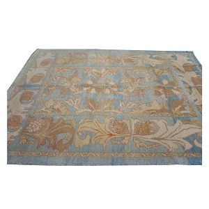 21st Century Turkish Donegal Oushak 8x11 Blue, Ivory, & Clay Area Rug — Clay | Ashly Fine Rugs Houston TX