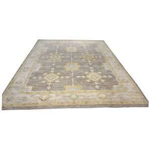 Turkish Oushak 10x13 Taupe, Ivory, & Yellow Handmade Area Rug — Taupe | Ashly Fine Rugs Houston TX