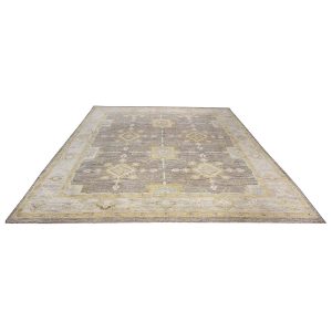Turkish Oushak 10x13 Taupe, Ivory, & Yellow Handmade Area Rug — Taupe | Ashly Fine Rugs Houston TX