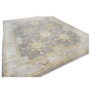 Turkish Oushak 10x13 Taupe, Ivory, & Yellow Handmade Area Rug — Taupe | Ashly Fine Rugs Houston TX
