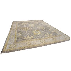 Turkish Oushak 10x13 Taupe, Ivory, & Yellow Handmade Area Rug — Taupe | Ashly Fine Rugs Houston TX