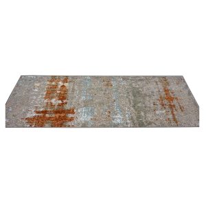 Indian Modern Wool & Silk 3X9 Grey, Rust, & Slate Runner Area Rug — Modern | Ashly Fine Rugs Houston TX