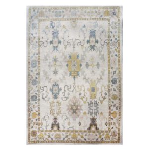 21st Century Oversized Turkish Oushak 13x19 Ivory, Olive Green & Blue Handmade Rug — Slate | Ashly Fine Rugs Houston TX