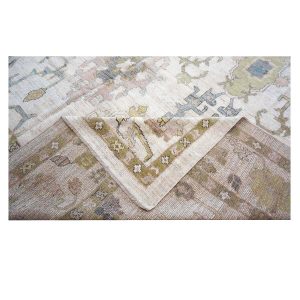 21st Century Oversized Turkish Oushak 13x19 Ivory, Olive Green & Blue Handmade Rug — Slate | Ashly Fine Rugs Houston TX
